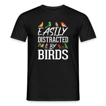 Easily Distracted by Birds - Men's T-Shirt - black - Front - AI Model Male 178 light (178cm)