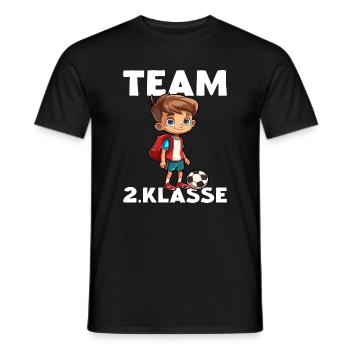 Fußball Team 2 Klasse Fußballspieler Zweitklässler - Männer T-Shirt - Schwarz - Vorne - AI Model Male 178 light (178cm)