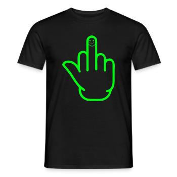 Happy Mittelfinger - Männer T-Shirt - Schwarz - Vorne - AI Model Male 178 light (178cm)