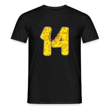 14 Years of Funny Cheese - Men's T-Shirt - black - Front - AI Model Male 178 light (178cm)