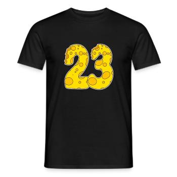 23 ans Lustig Käse - T-shirt homme - noir - Devant - AI Model Male 178 light (178cm)