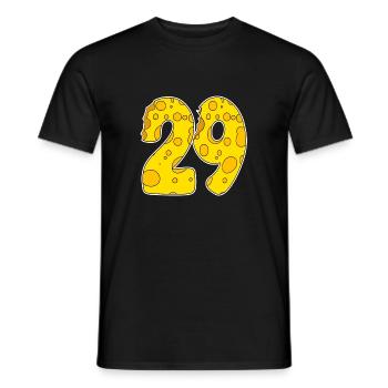 29 years old Lustig Käse - Men's T-Shirt - black - Front - AI Model Male 178 light (178cm)