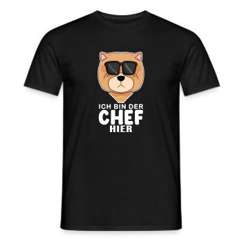 Chef Spruch Anführer Hund Chow Chow Motiv - Männer T-Shirt - Schwarz - Vorne - AI Model Male 178 light (178cm)