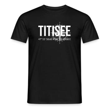 Koordinaten Titisee - Männer T-Shirt - Schwarz - Vorne - AI Model Male 178 light (178cm)
