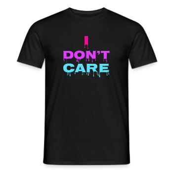 I don't care Statement chill indifferent - Men's T-Shirt - black - Front - AI Model Male 178 light (178cm)