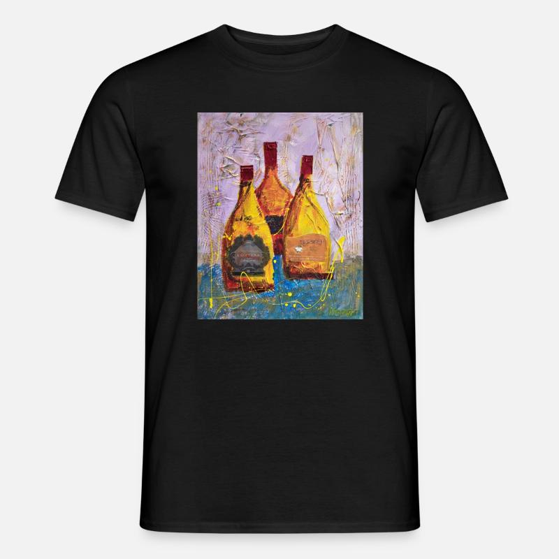 Abstrakte Weinetiketten Round Hill - Männer T-Shirt - Schwarz