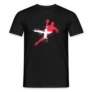 Handball Team Denmark Handball Player Symbol Throw icon - Men's T-Shirt - black - Front - AI Model Male 178 light (178cm)