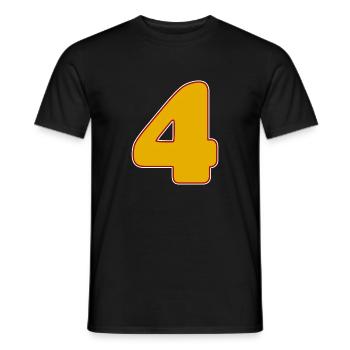 4 - Four - Men's T-Shirt - black - Front - AI Model Male 178 light (178cm)