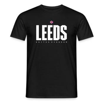 Leeds City Logo Grafik T-Shirt - Männer T-Shirt - Schwarz - Vorne - AI Model Male 178 light (178cm)