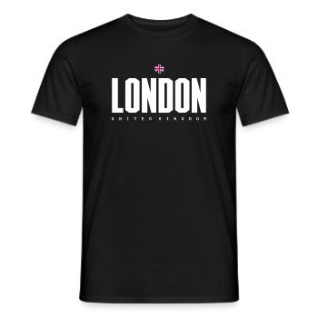 London Bold Bloc UK Flag - Men's T-Shirt - black - Front - AI Model Male 178 light (178cm)