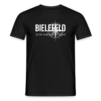 Koordinaten Bielefeld - Männer T-Shirt - Schwarz - Vorne - AI Model Male 178 light (178cm)