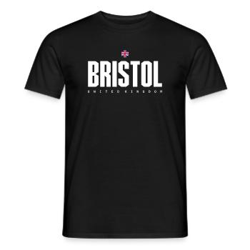 Bristol UK Block Wordmark - Men's T-Shirt - black - Front - AI Model Male 178 light (178cm)