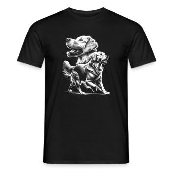 Golden Retriever as a photorealistic portrait - Men's T-Shirt - black - Front - AI Model Male 178 light (178cm)