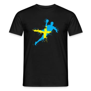 Handball Team Sweden Throw Explosion EC Logo icon - Men's T-Shirt - black - Front - AI Model Male 178 light (178cm)