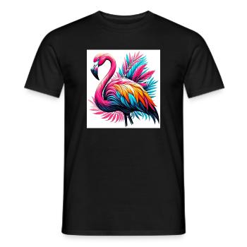 Rosa Flamingo - Männer T-Shirt - Schwarz - Vorne - AI Model Male 178 light (178cm)