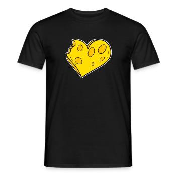 Coeur de fromage - T-shirt homme - noir - Devant - AI Model Male 178 light (178cm)