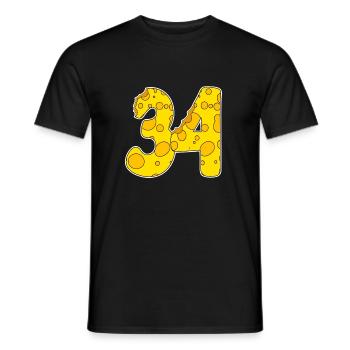 34 ans Lustig Käse - T-shirt homme - noir - Devant - AI Model Male 178 light (178cm)