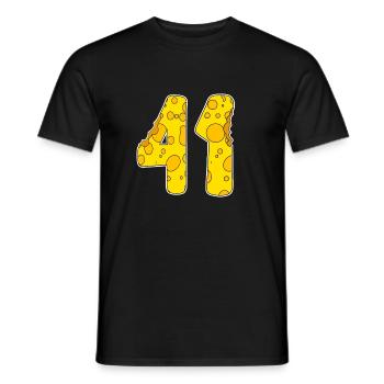 41 years of Lustig Käse - Men's T-Shirt - black - Front - AI Model Male 178 light (178cm)