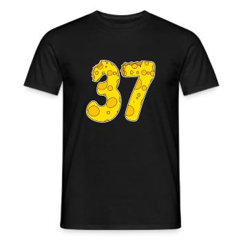 37 ans Lustig Käse - T-shirt homme - noir - Devant - AI Model Male 178 light (178cm)