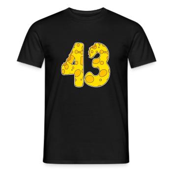 43 ans de Lustig Käse - T-shirt homme - noir - Devant - AI Model Male 178 light (178cm)