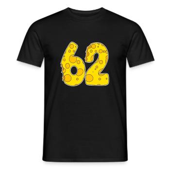 62 Jahre Lustig Käse - Männer T-Shirt - Schwarz - Vorne - AI Model Male 178 light (178cm)