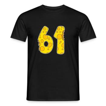 61 years of Lustig Käse - Men's T-Shirt - black - Front - AI Model Male 178 light (178cm)