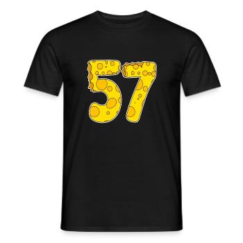57 ans de Lustig Käse - T-shirt homme - noir - Devant - AI Model Male 178 light (178cm)