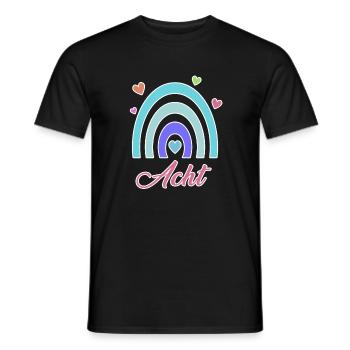 8. Geburtstag Regenbogen Vintage - Männer T-Shirt - Schwarz - Vorne - AI Model Male 178 light (178cm)