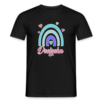13. Geburtstag Regenbogen Vintage - Männer T-Shirt - Schwarz - Vorne - AI Model Male 178 light (178cm)