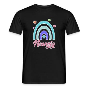 90. Geburtstag Regenbogen Vintage - Männer T-Shirt - Schwarz - Vorne - AI Model Male 178 light (178cm)