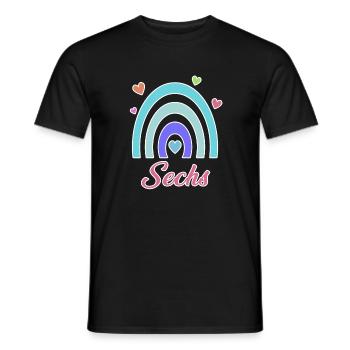 6. Geburtstag Regenbogen Vintage - Männer T-Shirt - Schwarz - Vorne - AI Model Male 178 light (178cm)