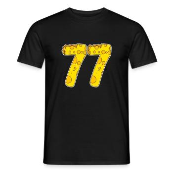 77 ans de Lustig Käse - T-shirt homme - noir - Devant - AI Model Male 178 light (178cm)