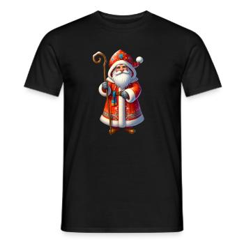 Ded Moroz Snegurotschka russischer Weihnachtsmann - Männer T-Shirt - Schwarz - Vorne - AI Model Male 178 light (178cm)