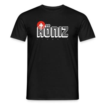 Typographie de l’emblème suisse gras - T-shirt homme - noir - Devant - AI Model Male 178 light (178cm)