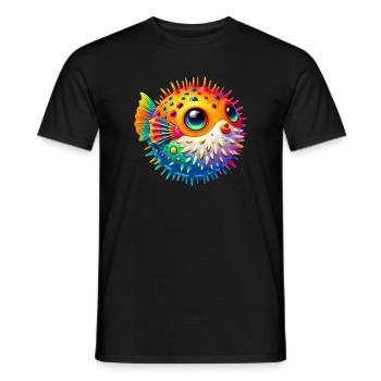 Kugelfisch - Männer T-Shirt - Schwarz - Vorne - AI Model Male 178 light (178cm)