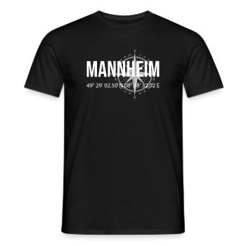 Koordinaten Mannheim - Männer T-Shirt - Schwarz - Vorne - AI Model Male 178 light (178cm)