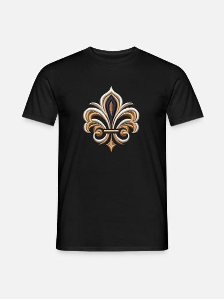 Elegant Fleur-de-Lis Embroidery - Men's T-Shirt - black