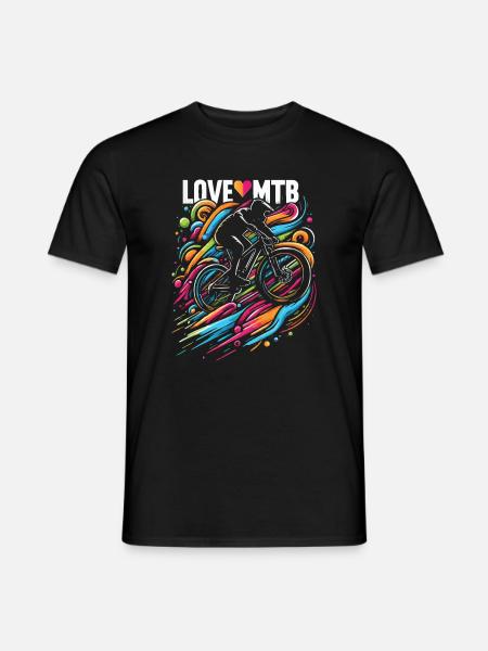 Lebendiges Mountainbike-Splash-Design - Männer T-Shirt - Schwarz