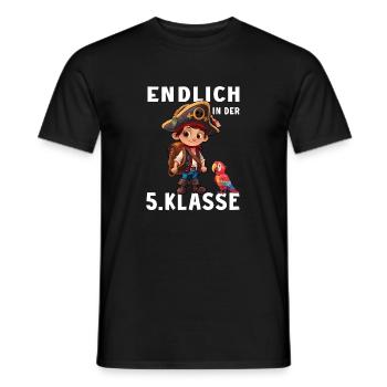 Piraten Pirat 5 Klasse Papagei Fünftklässler - Männer T-Shirt - Schwarz - Vorne - AI Model Male 178 light (178cm)
