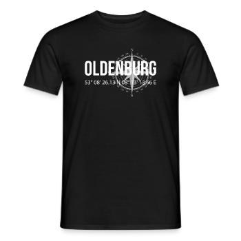 Koordinaten Oldenburg - Männer T-Shirt - Schwarz - Vorne - AI Model Male 178 light (178cm)