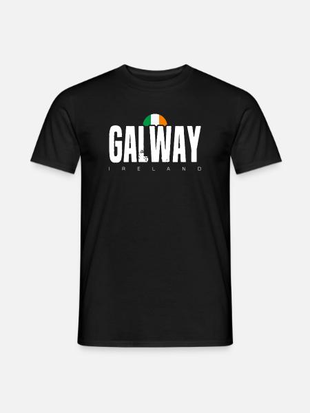 Galway Irland Logo mit notleidendem Text - Männer T-Shirt - Schwarz