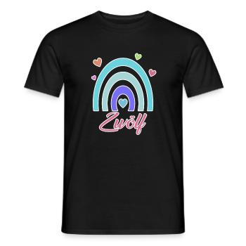 12. Geburtstag Regenbogen Vintage - Männer T-Shirt - Schwarz - Vorne - AI Model Male 178 light (178cm)
