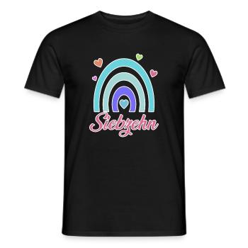 17. Geburtstag Regenbogen Vintage - Männer T-Shirt - Schwarz - Vorne - AI Model Male 178 light (178cm)