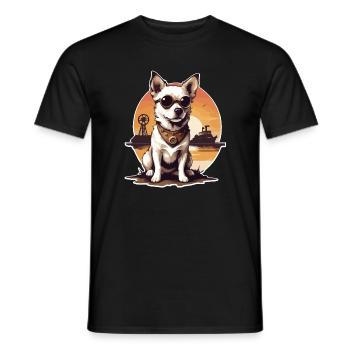 Steampunk Hund - Männer T-Shirt - Schwarz - Vorne - AI Model Male 178 light (178cm)
