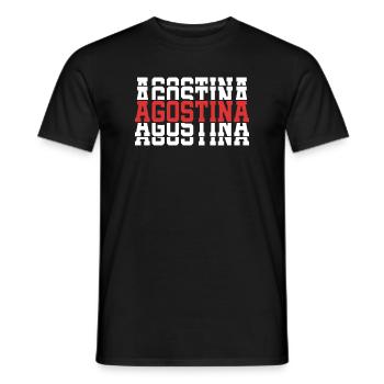 Agostina t-shirt stacked text gift t-shirt - Men's T-Shirt - black - Front - AI Model Male 178 light (178cm)