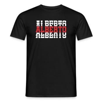 Alberto t-shirt t-shirt idée cadeau texte empilé - T-shirt homme - noir - Devant - AI Model Male 178 light (178cm)