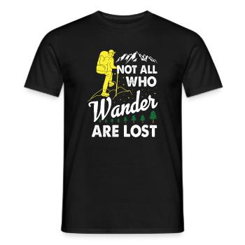 Nicht alle, die wandern, sind verloren - Wander-T-Shirt - Männer T-Shirt - Schwarz - Vorne - AI Model Male 178 light (178cm)
