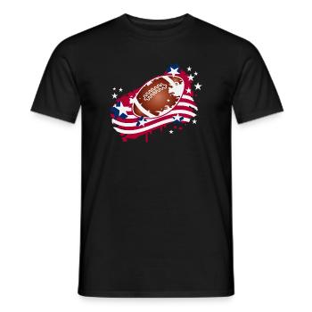 Football Graffiti Motiv mit amerikanischer Flagge - Männer T-Shirt - Schwarz - Vorne - AI Model Male 178 light (178cm)