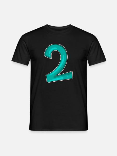 2 - Number - Number Two - Men's T-Shirt - black