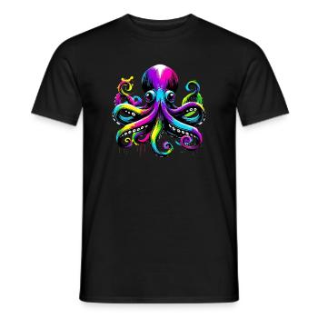 Krake - Männer T-Shirt - Schwarz - Vorne - AI Model Male 178 light (178cm)